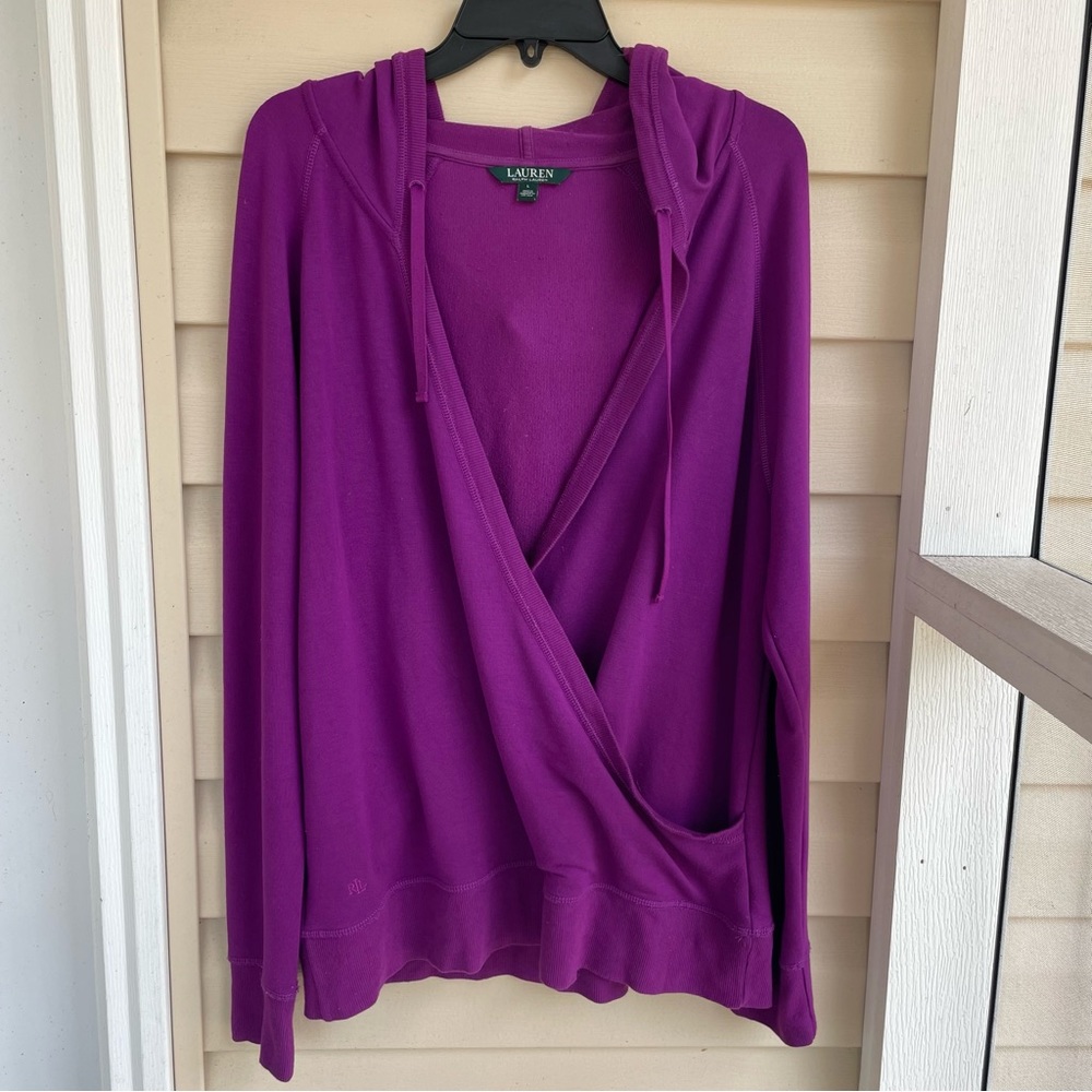 Ralph Lauren purple fuchsia pullover hoodie sweatshirt Large